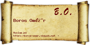 Boros Omár névjegykártya
