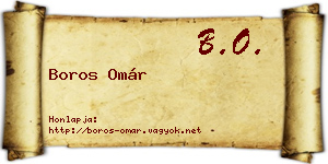 Boros Omár névjegykártya